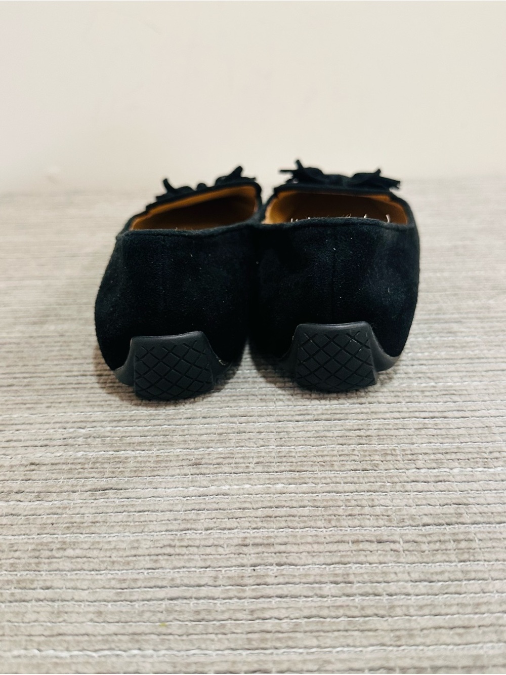 Talbots Francesca Tassel Driving Flats Womens 8 Black Suede Tasseled Pointed Toe - Picture 5 of 10